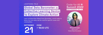 Participamos en la conferencia Code for all donde Silvana presentó el Global Data Barometer como herramienta para el cambio climático